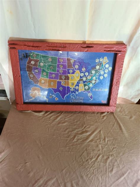 Lot Complete State Quarter Framed Map Sunnycal Auctions