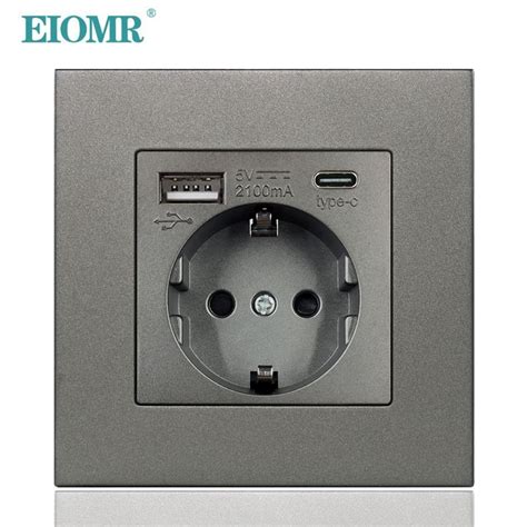 EIOMR настенная USB/Typc-C-розетка 5 В 2,1 А, ЕС,электрическая розетка ...