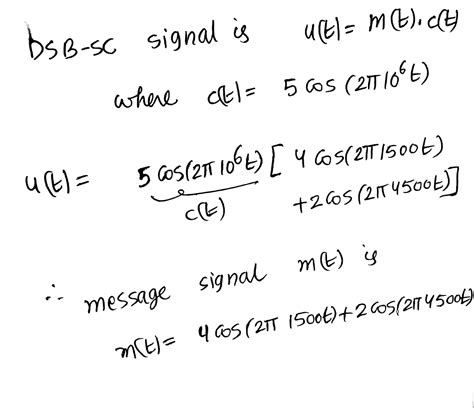 Solved The Spectrum Of A Dsb Sc Am Modulated Signal Is Given As