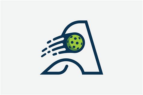 Pickleball Logo With A Combination Of Letter A And A Moving Ball In