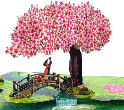 Norvas Pop Up Anniversary Cards 3d Cherry Blossom Bridge