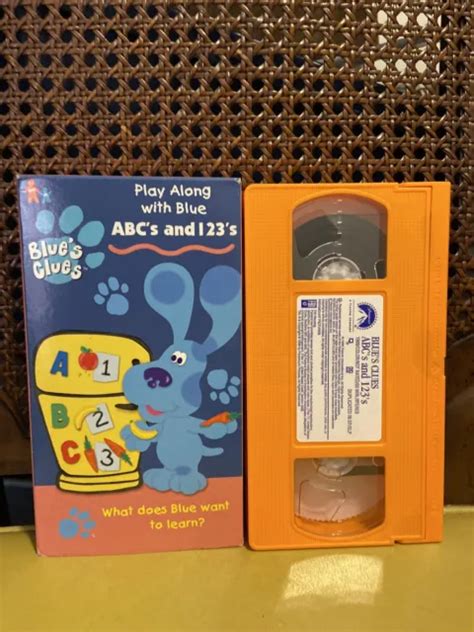 BLUE S CLUES PLAY Along With Blue ABC S And 123 S Vhs Video Tape 1999