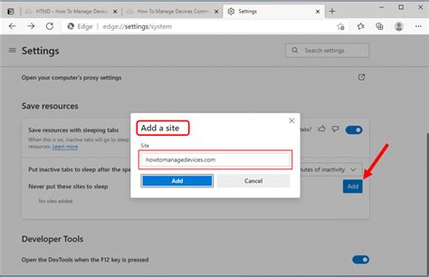 How To Enable Or Disable Sleeping Tabs In Microsoft Edge Chromium Windows 10 Device