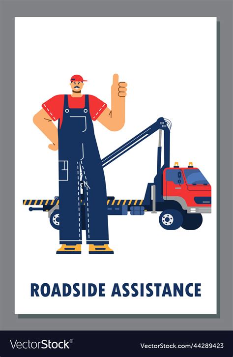 Roadside Technical Assistance Banner Or Poster Vector Image