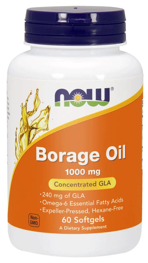 NOW Foods Borage Oil Olej z ogórecznika 1000 mg 60 kapsułek Sklep