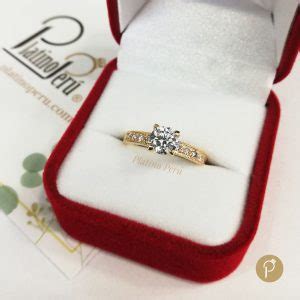 Anillo Compromiso en Oro 18K 9 Promesas Platino Perú Joyería