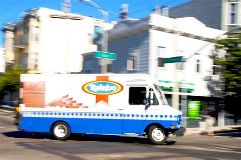 Rainbow Bread Truck Rainbo Delivery Truck Turns Onto Bush Flickr