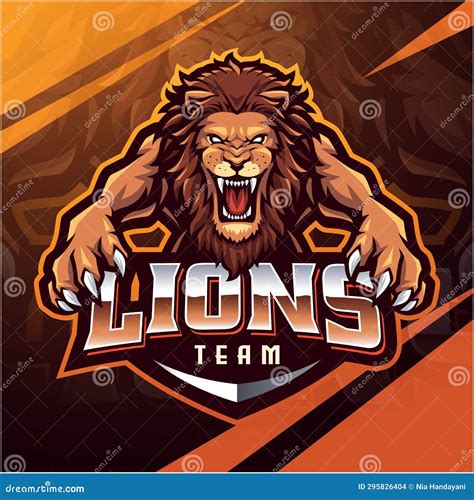 Lion Esport Mascot Logo Design Stock Illustration Illustration Of