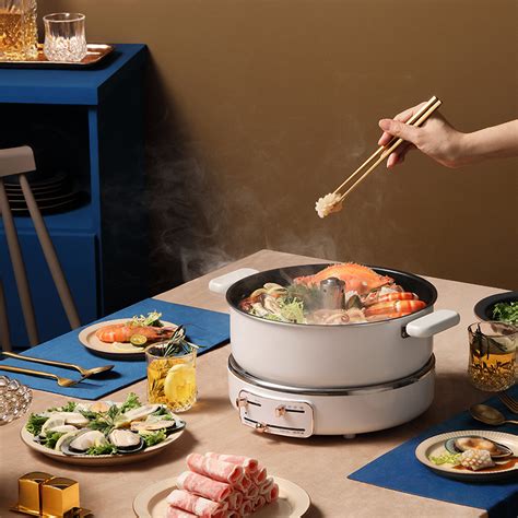 China Multi Function Automatic Lifting Hot Pot All In One Electric Grill With Non Stick Pan