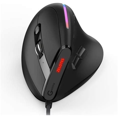 Souris Ergonomique Verticale Filaire Rvb Avec Boutons Programmables