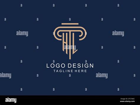 Hl Initial Pillar Logo Elegant And Luxury Law Firm Logo Design Ideas