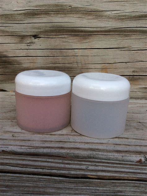 2 Oz Frosted Natural Plastic Jars With White Caps Set Of 4 Etsy