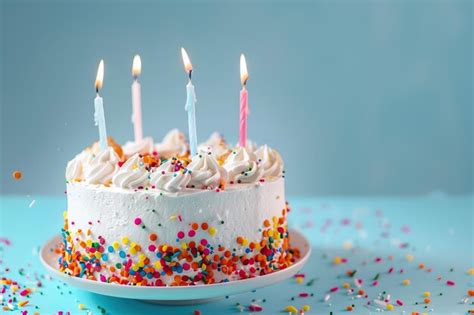 Premium Photo Birthday Cake Birthday Cake With Colorful Sprinkles And