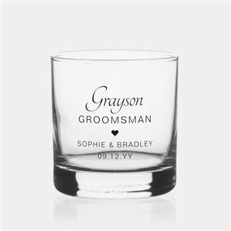 Groomsman Custom Personalized Name Wedding Whiskey Glass Zazzle