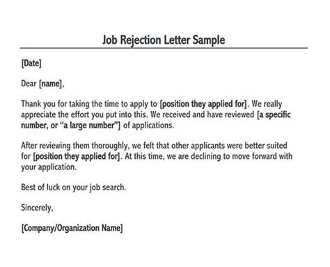 Inspirating Info About Rejection Letter Sample For Unsuccessful