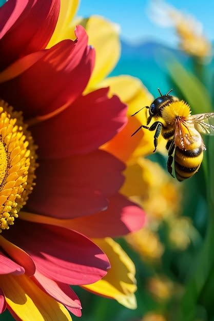 Las Abejas Trabajadoras Recolectan N Ctar En Los P Talos De Las Flores