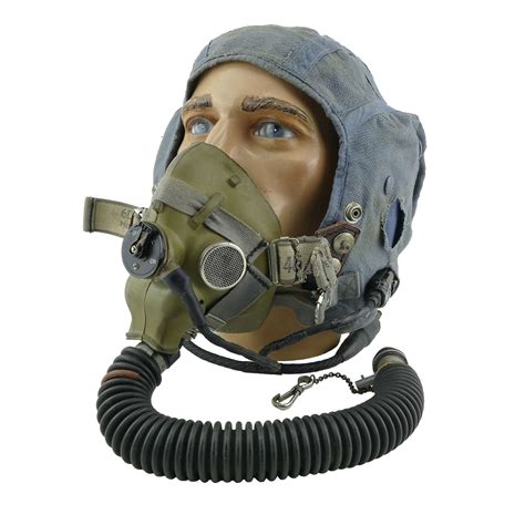 Battle Of Britain Pilots Raf Type F Helmet Cw Oxygen Mask