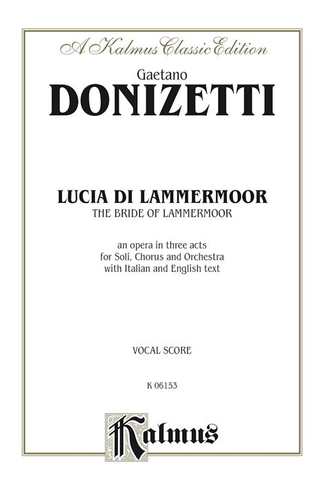 Amazon Co Jp Lucia Di Lammermoor The Bride Of Lammermoor An Opera