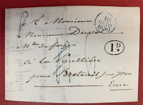 France Stampless Cover Portion Of Folded Letter Postal