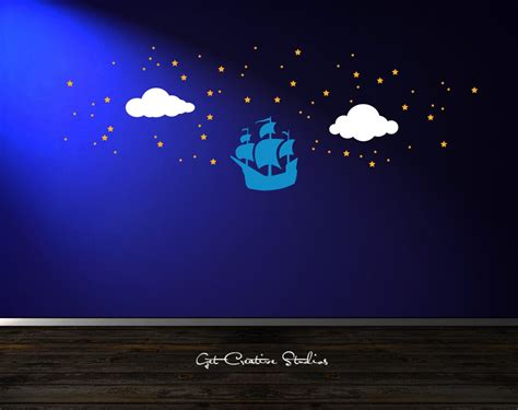 Pirate Ship Wall Decal Sailing Wall Decal Night Sky Decal - Etsy