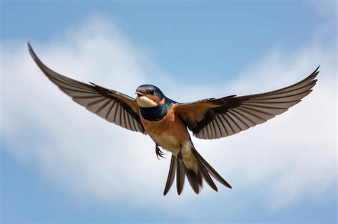 Une Hirondelle Volante étend Ses Ailes Photo Premium