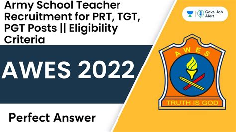 AWES 2022 Army School Teacher Recruitment For PRT TGT PGT Posts