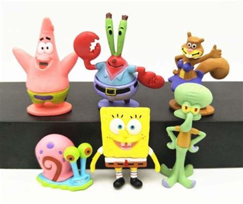 Figurki SpongeBob Kanciastoporty Patryk Skalmar Krab Gacuś zestaw 6