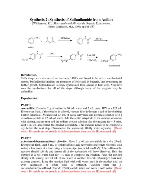 Sulfanilamide Synthesis 2 | PDF | Solubility | Solution