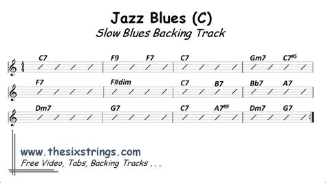 Jazz Blues Backing Track 01 Slow Blues C YouTube