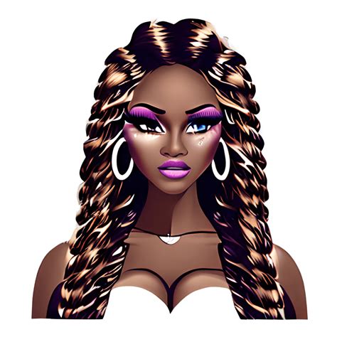 Cocoa Skin Rapper Female With Beautiful Makeup And Long Hair · Creative Fabrica