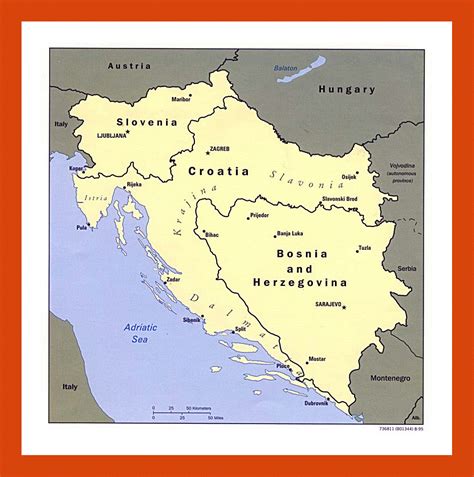 Political map of the Western Former Yugoslav Republics - 1995 | Maps of ...