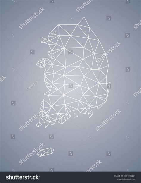 South Korea Polygon Map Low Poly Stock Vector Royalty Free