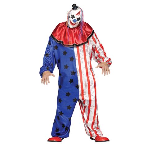 Fun World Inc Evil Clown Halloween Scary Costume Male Adult Multi Color