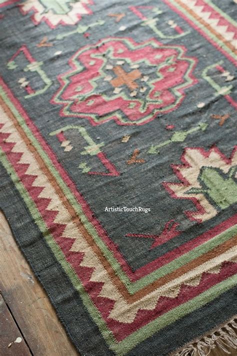 4x6 5x8 6x9 8x10 9x12 Ft Kilim Rug Handwoven Wool And Jute Rug