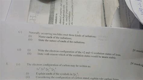 (c) Naturally occurring nuclides emit three kinds of radiations: (i) Nam..