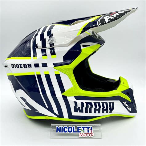 Casco Airoh Wraap Broken Blue Gloss Wrbr Ebay