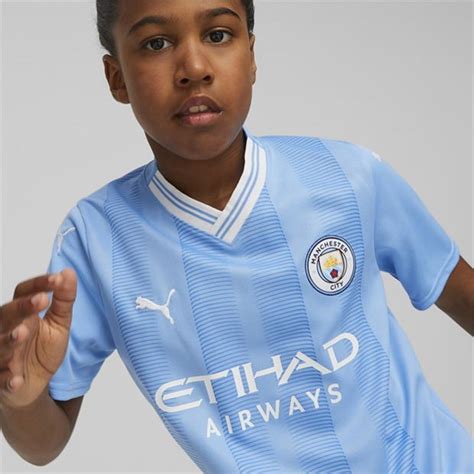 Puma Manchester City Home Shirt Juniors Blue White