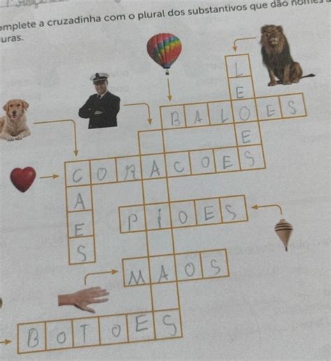 Dois Substantivos Que Dão Nome De Lugares - Solved: omplete a cruzadinha com o plural dos substantivos que dão ...