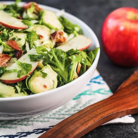 Brussels Sprouts Salad With Kale Bacon Honeycrisp Apples And An Easy