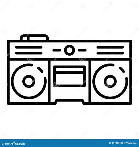 Boom Box Icon Outline Style Stock Vector Illustration Of Sound Boom