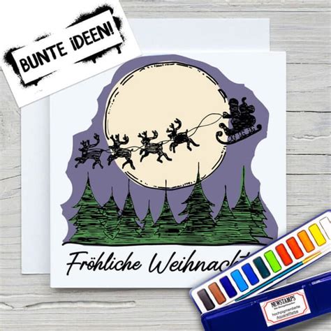 Stempel Fröhliche Weihnachten Wald 100 Handmade von Newstamps