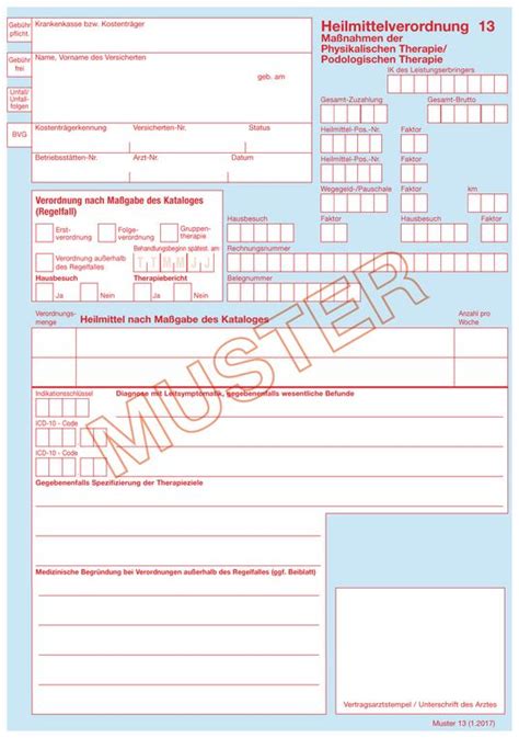 Muster Der Heilmittelverordnung Und Z Azh