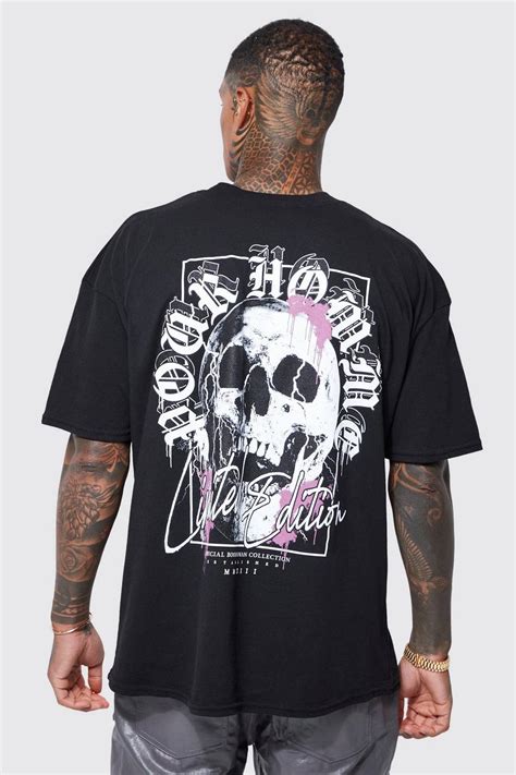 Mens Oversized Skull Graphic T Shirt Boohoo Uk