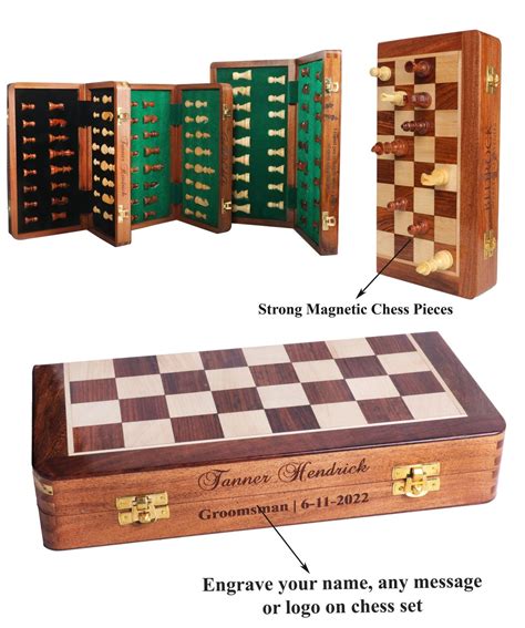 Magnetic Chess Board In Solid Wood A Handmade And Foldable Travel Chess