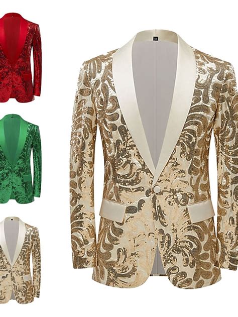 Men S Sparkle Elegant Sequin Blazer Regular Regular Fit Sequin