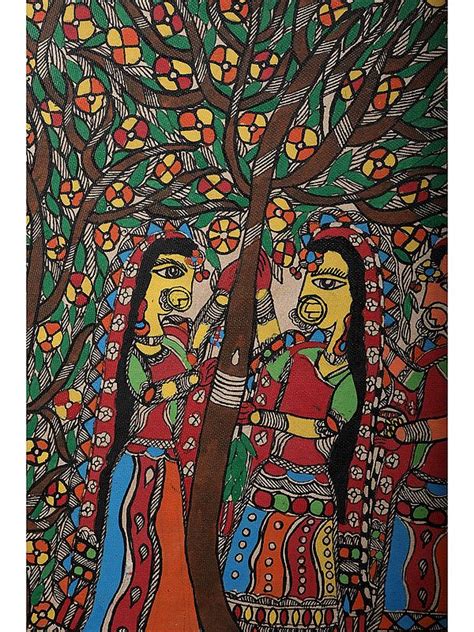 Vat Savitri Madhubani Painting On Handmade Paper By Ajay Kumar Jha