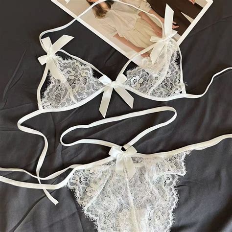 Jual Sexy Lingerie Set Tali Bra Dan G String Seksi Transparan Bikini Thongs B130 Shopee Indonesia