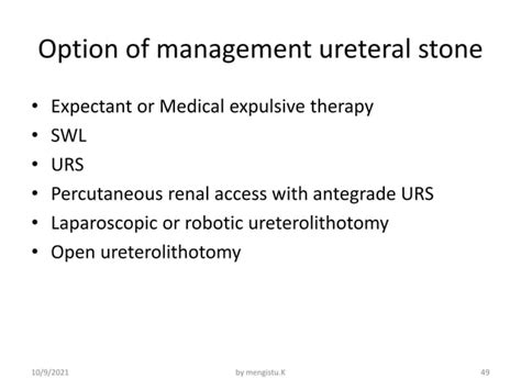 Surgical Management Of Urolithiasis PPT