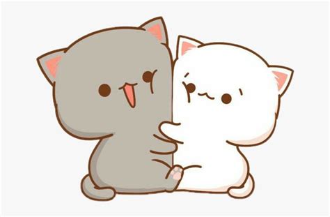 #freetoedit #cute #kawaii #cat #couple #love #hug #affection - Kawaii Cute Cat Drawing, HD Png ...