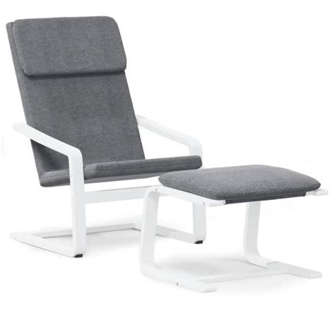 Drfeify Chaise De Relaxation Avec Repose Pied Gris Fonc Tissu